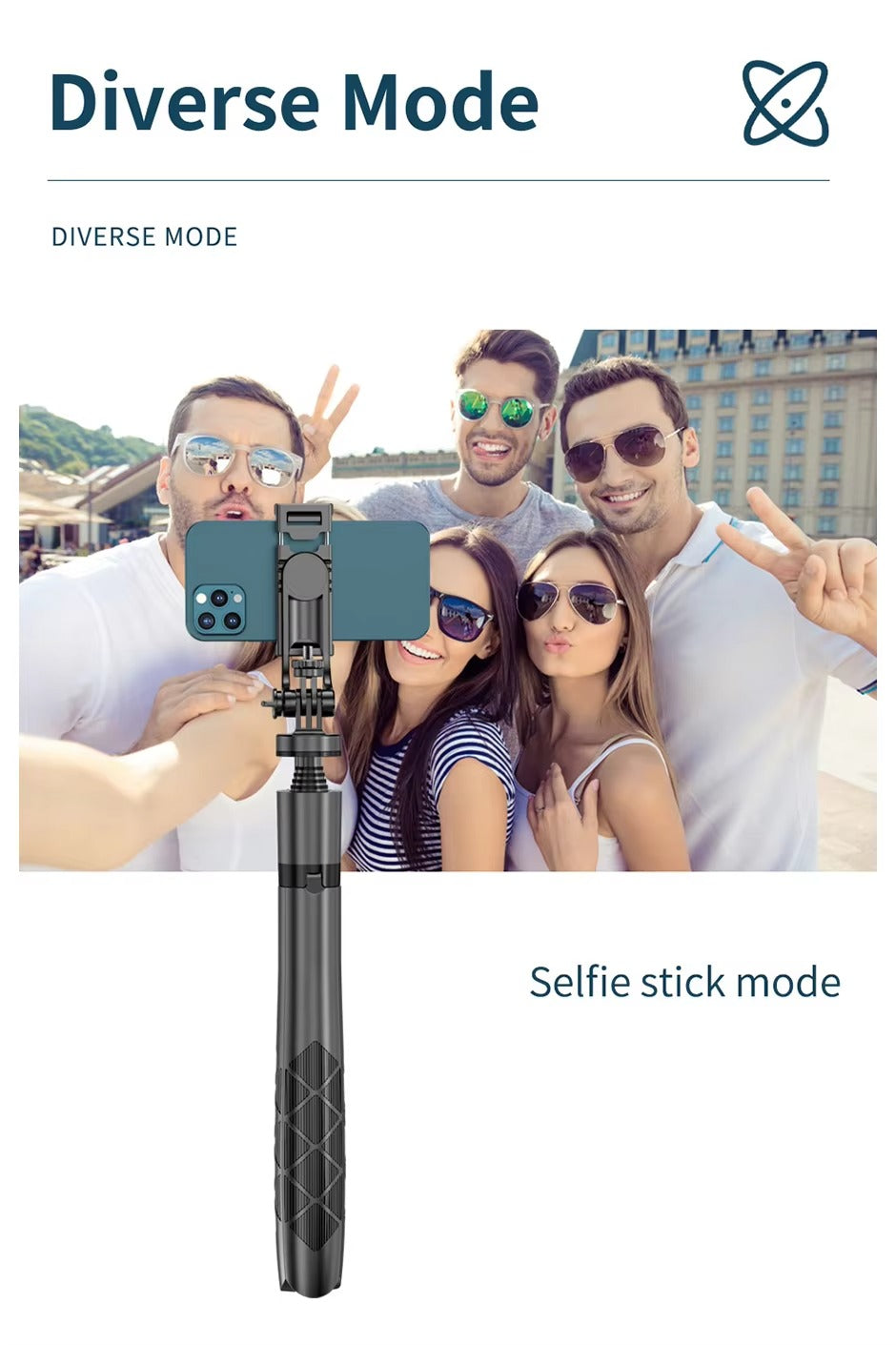 High Quality, Wireless Selfie Stick Tripod – Foldable, Steady Monopod Stand for Apple iPhone, Action Cameras, Live Shooting.