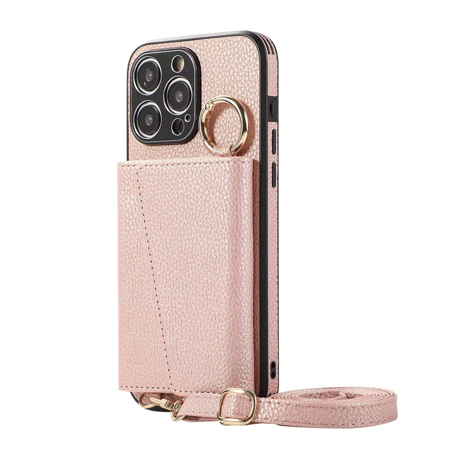 High-End Apple iPhone Case, MagSafe Compatible, Camera Lens & Screen Protection, Ultra Thin, Shockproof, Magnetic Full All Around Cover – Crossbody Leather Wallet Case with Finger Ring Buckle & Card Slots