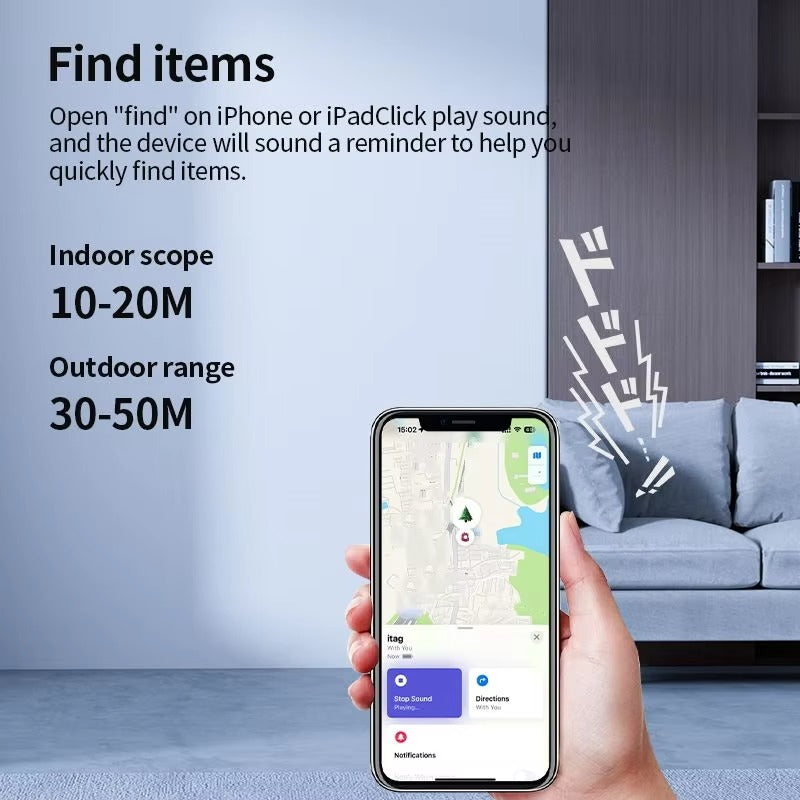 High Quality Bluetooth Smart Tracker – Mini GPS Tag with Keychain Ring, Anti-Lost Finder for Keys Works with iOS Devices