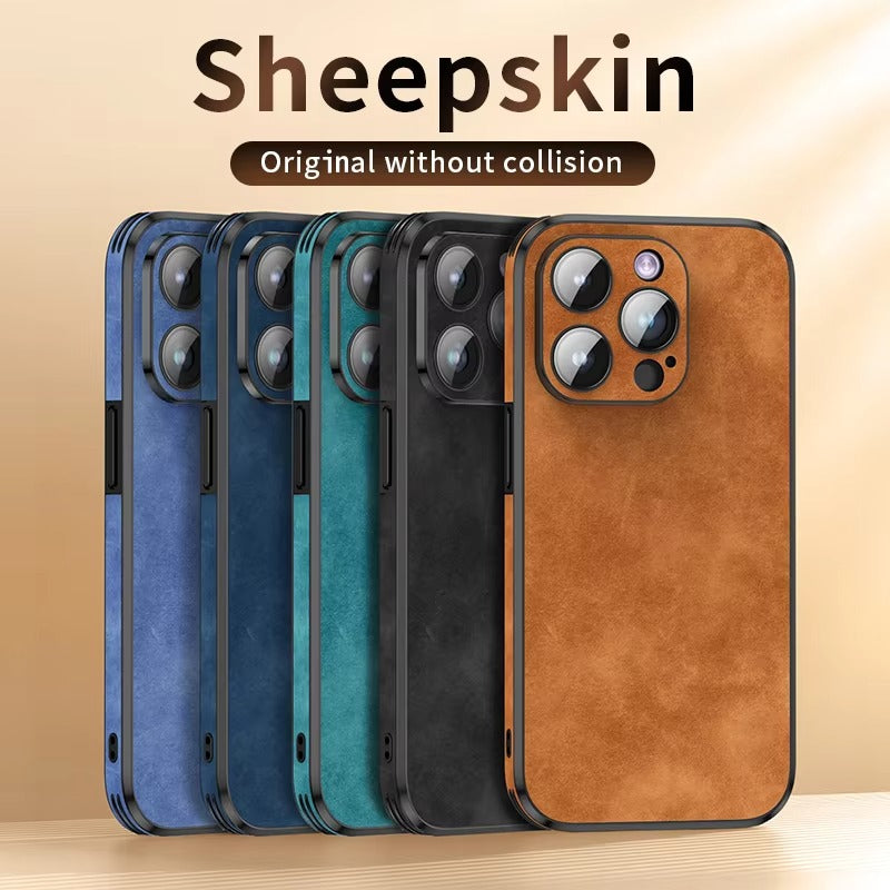 Shockproof Magnetic Leather Apple iPhone Case, MagSafe Compatible, Full Lens and Screen Protection, Slim Bumper Grip Cover