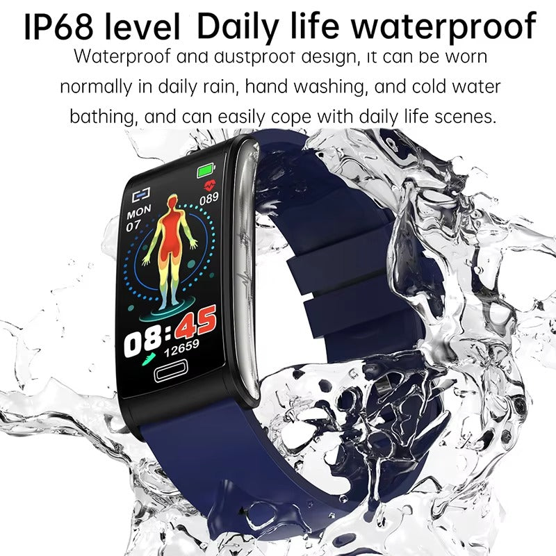 Advanced Health Smartwatch for iPhone – Non-Invasive Blood Glucose Monitor with ECG+PPG, IP68 Waterproof Fitness Tracker