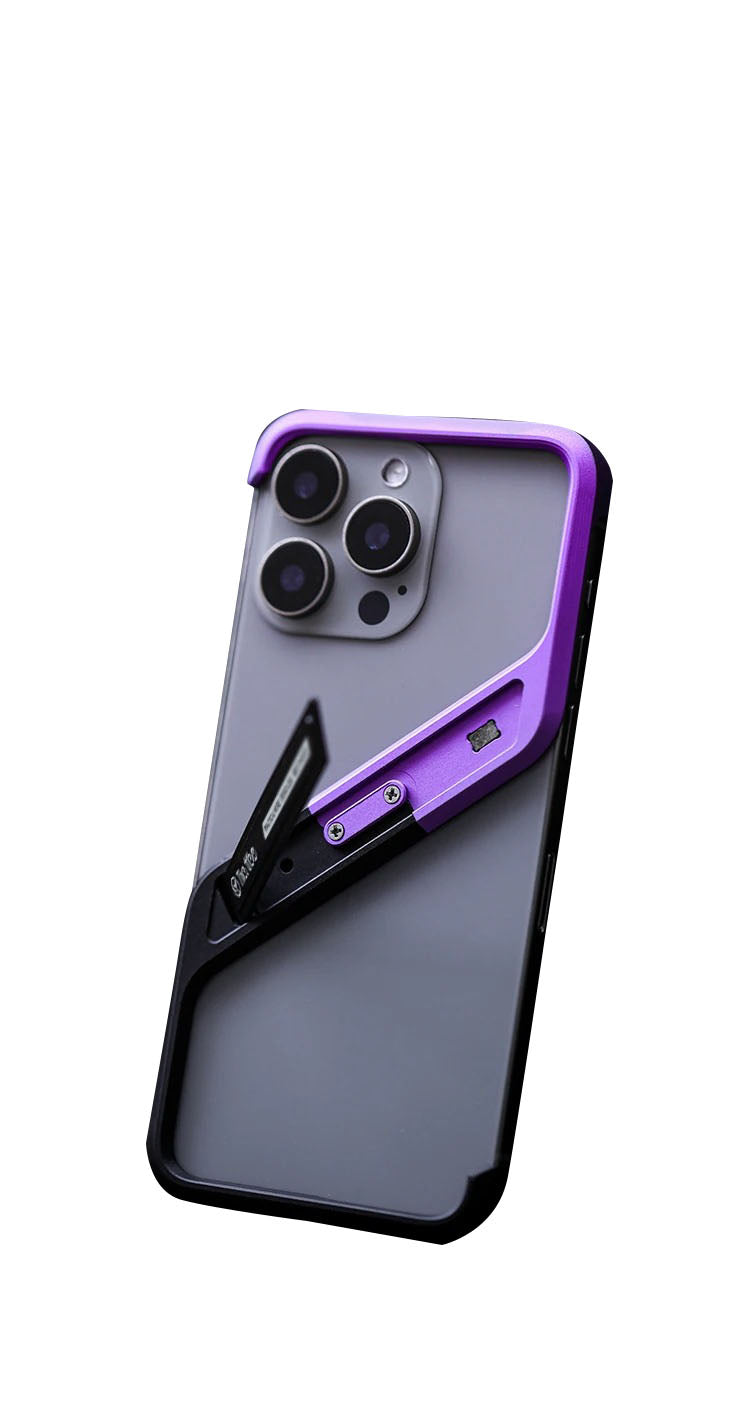 Premium Apple iPhone Case, MagSafe Compatible, Camera Lens & Screen Protection, Ultra Thin, Shockproof, Magnetic Full All Around Cover – Rimless Aluminum S-Type Case with Invisible Stand & Heat Dissipation Shell