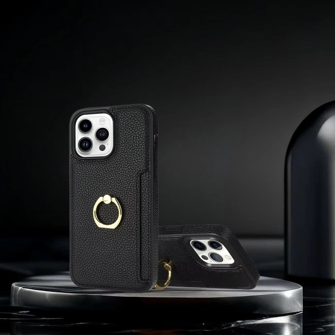 Luxury Card Slot Litchi Leather Apple iPhone Case, MagSafe Compatible, Ultra Thin Magnetic Shockproof Full Cover