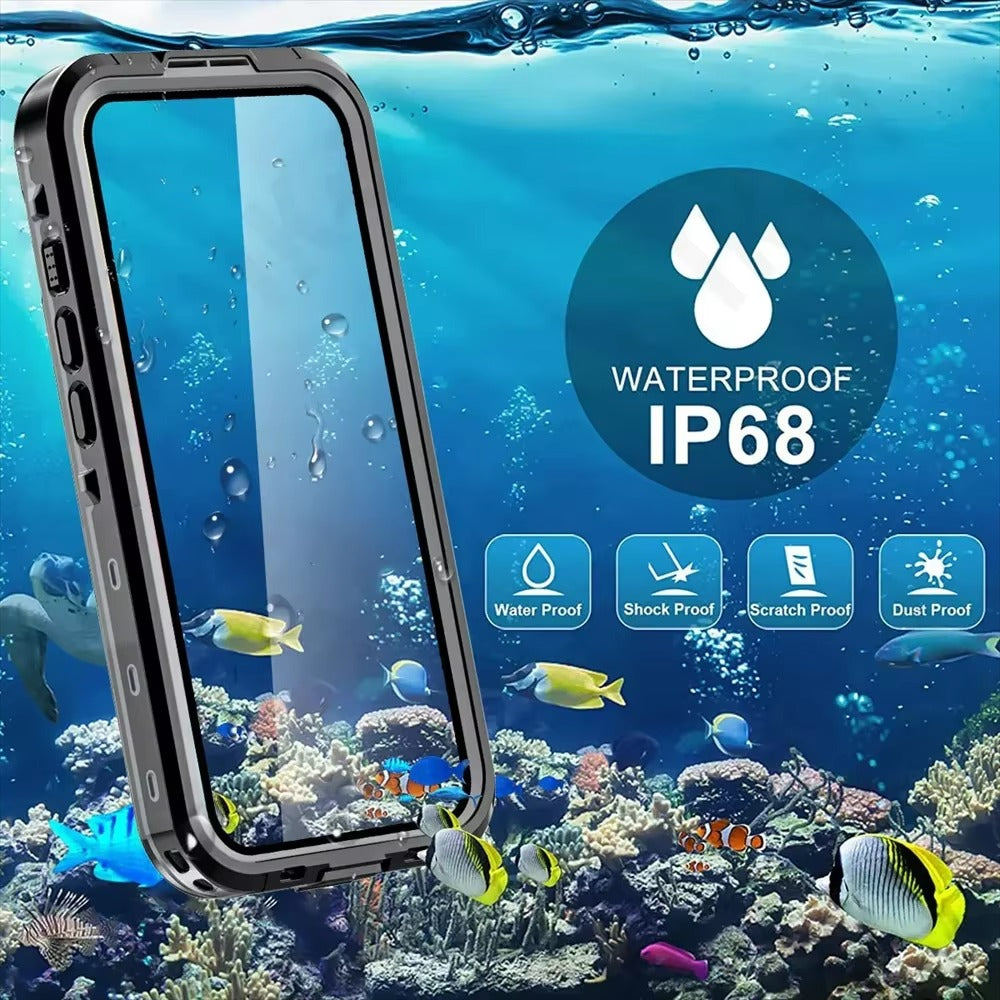 Robust Apple iPhone Case MagSafe Compatible, Camera Lens & Screen Protection, Ultra Thin Shockproof Magnetic Full All Around Protection Cover with IP68 Waterproof Diving Design