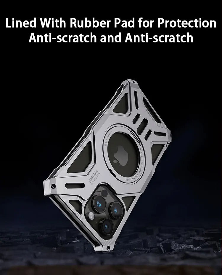 Luxury Apple iPhone Case, MagSafe Compatible, Camera Lens & Screen Protection, Ultra Thin, Shockproof, Magnetic Full All Around Cover – Magnetic Bracket Case with Fashion Aluminum Alloy Frame for Stylish Protection