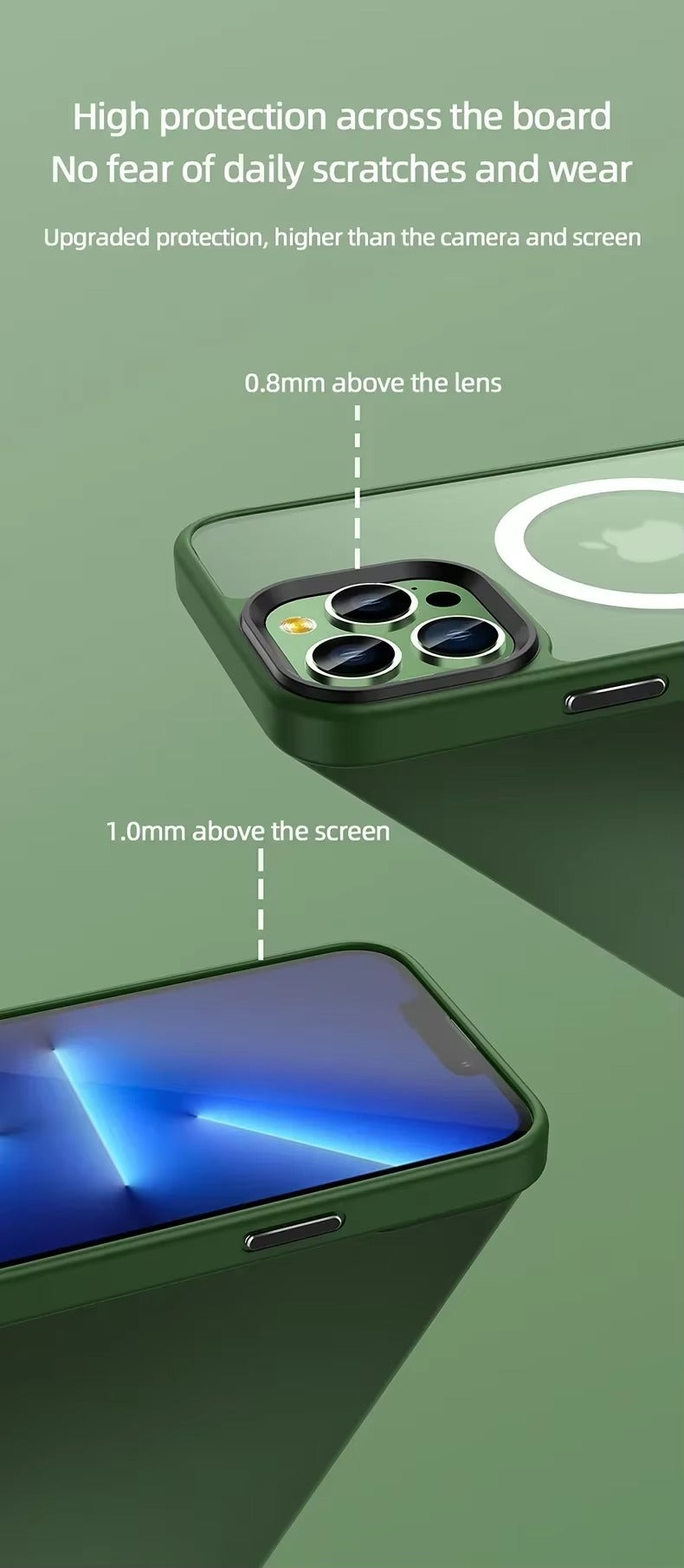 Premium Apple iPhone Case, MagSafe Compatible, Camera Lens & Screen Protection, Ultra Thin, Shockproof, Magnetic Full All Around Cover – Matte Translucent Frosted Case with Wireless Charging Support & Sleek Finish