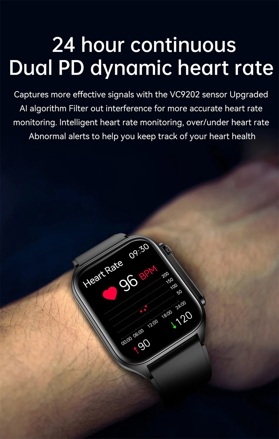 Premium Health Smartwatch for iPhone – Non-Invasive Blood Glucose Monitor with ECG+PPG, AI Voice Assistant, Bluetooth Calling