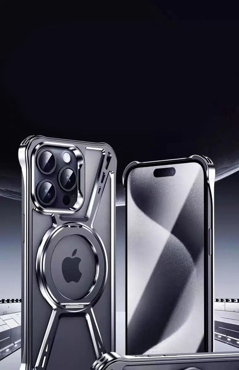 High Quality Apple iPhone Case, MagSafe Compatible, Camera Lens & Screen Protection, Ultra Thin, Shockproof, Magnetic Full All Around Cover – Aluminum Alloy Anti-Fall Case with Invisible Bracket & Metal Frame Design