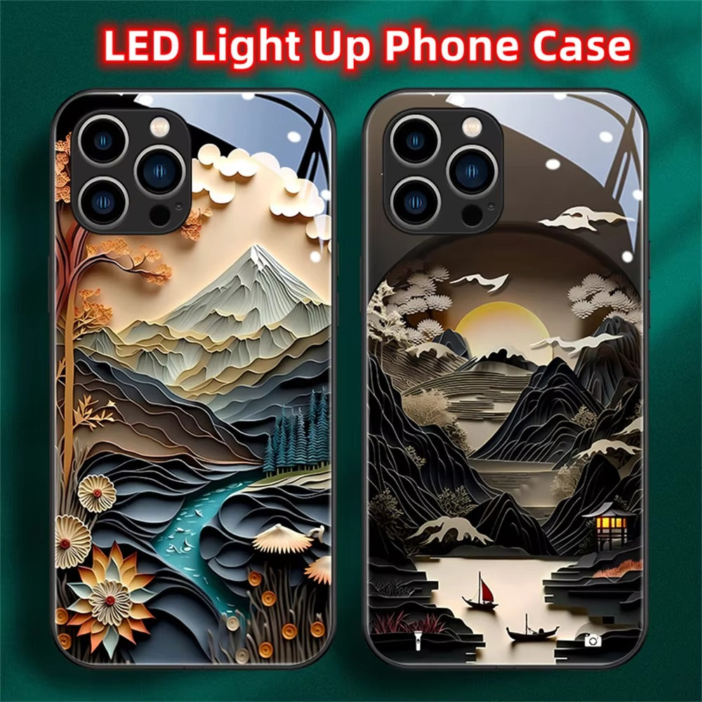 Premium Apple iPhone Case, MagSafe Compatible, Camera Lens and Screen Protection, Ultra Thin, Shockproof, Magnetic, Full All Around Protection, LED Mount Fuji Glass Cover