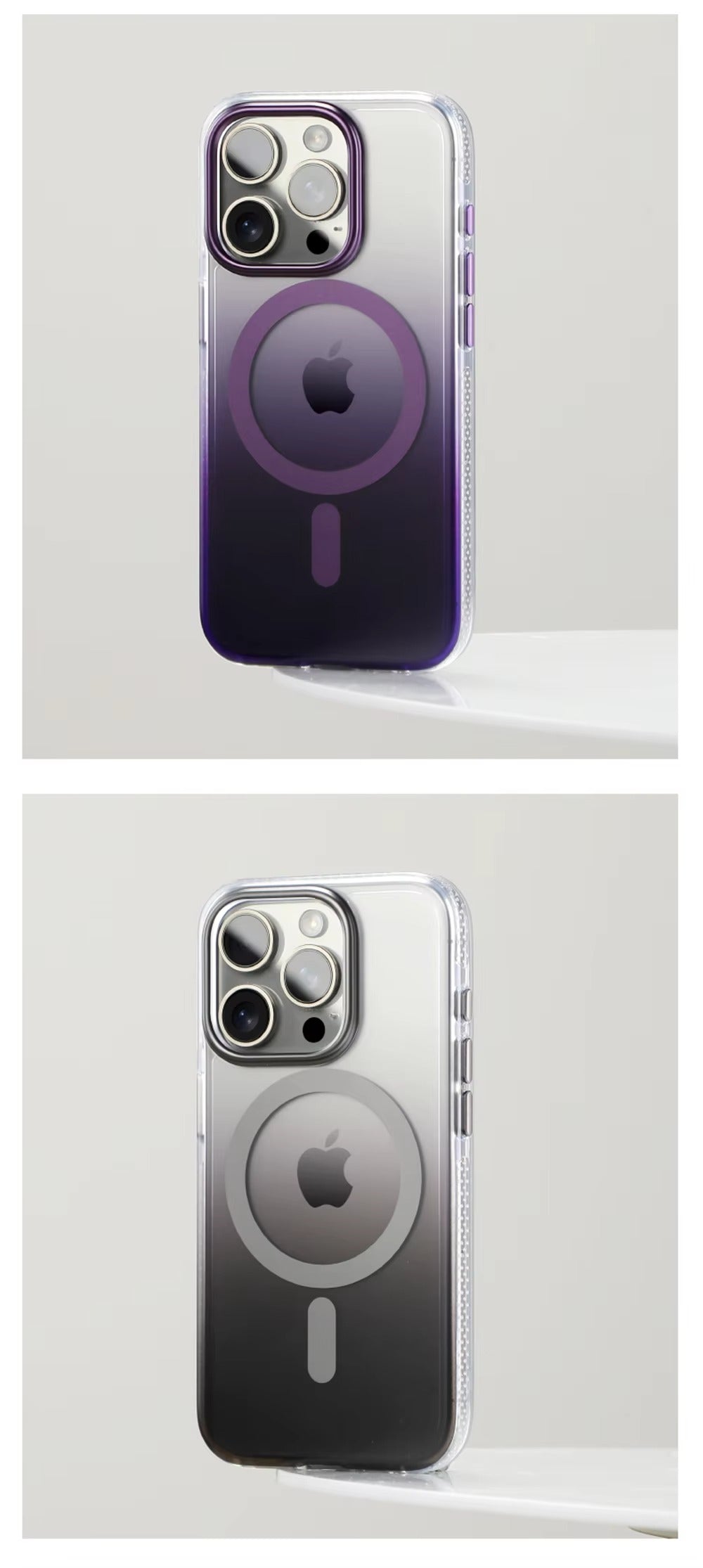 High Quality Apple iPhone Case MagSafe Compatible, Camera Lens & Screen Protection, Ultra Thin Shockproof Magnetic Full All Around Protection Cover with Gradient Bumper & Clear Shell