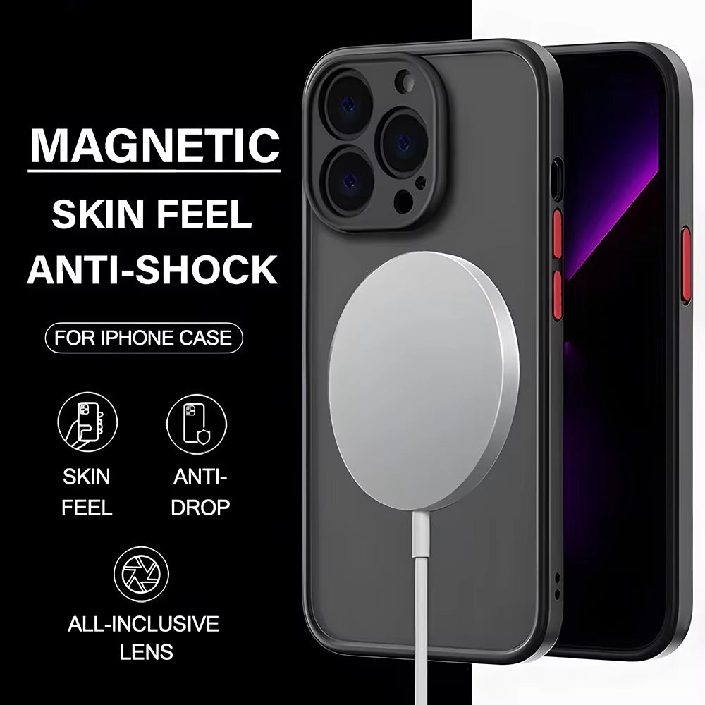 Luxury Apple iPhone Case Camera Lens & Screen Protection, Ultra Thin Shockproof Magnetic Full All Around Protection Cover
