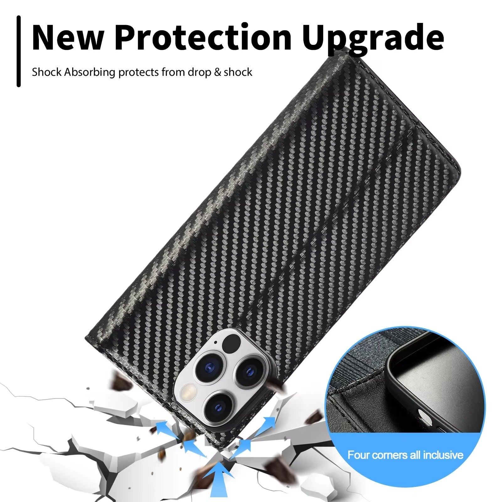 Luxury Carbon Fiber Apple iPhone Case, MagSafe Compatible, Ultra Thin Magnetic Shockproof Full Cover