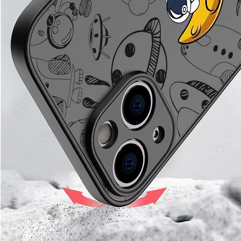 Robust Apple iPhone Case, MagSafe Compatible, Ultra Thin Screen Protection, Acrylic Matte Shell Featuring Astronaut Art