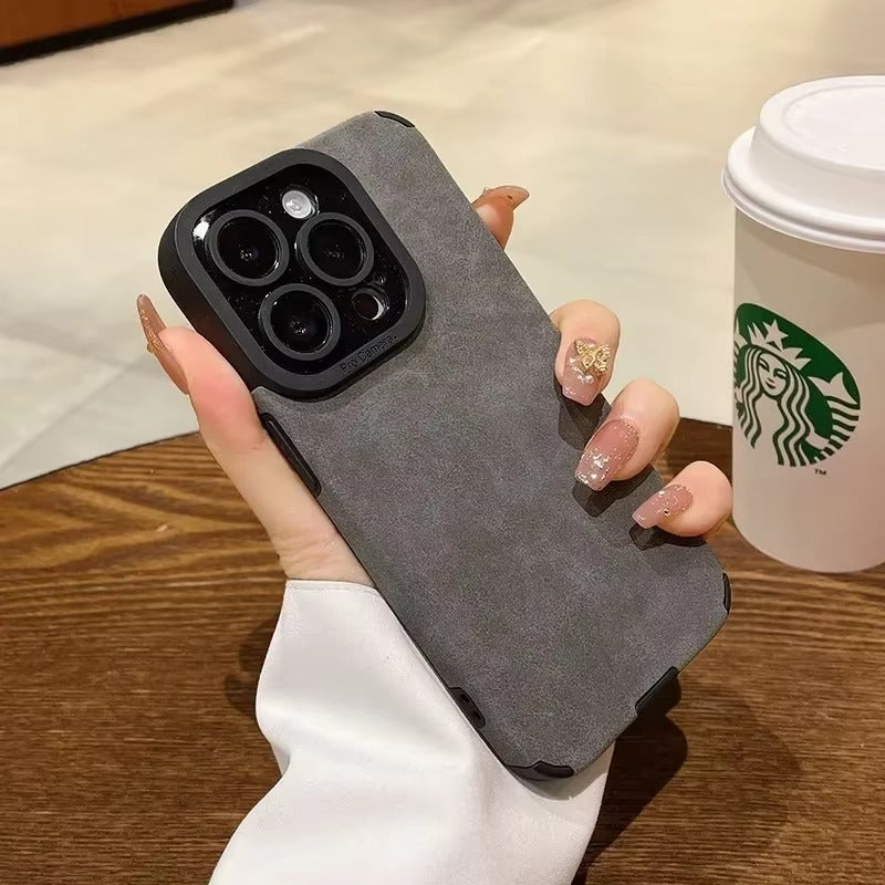 Luxury Apple iPhone Case, MagSafe Compatible, Camera Lens & Screen Protection, Ultra Thin, Shockproof, Magnetic Full All Around Cover – Fur Leather Case with Full Lens Protection for Stylish Premium Look