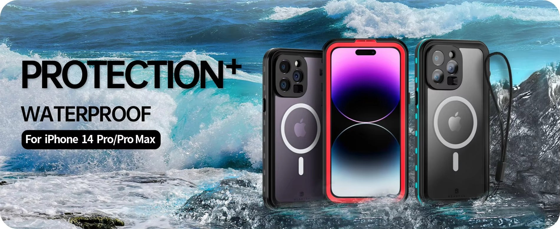 Robust Apple iPhone Case MagSafe Compatible, Camera Lens & Screen Protection, Ultra Thin Shockproof Magnetic Full All Around Protection Cover with IP68 Waterproof Diving Design