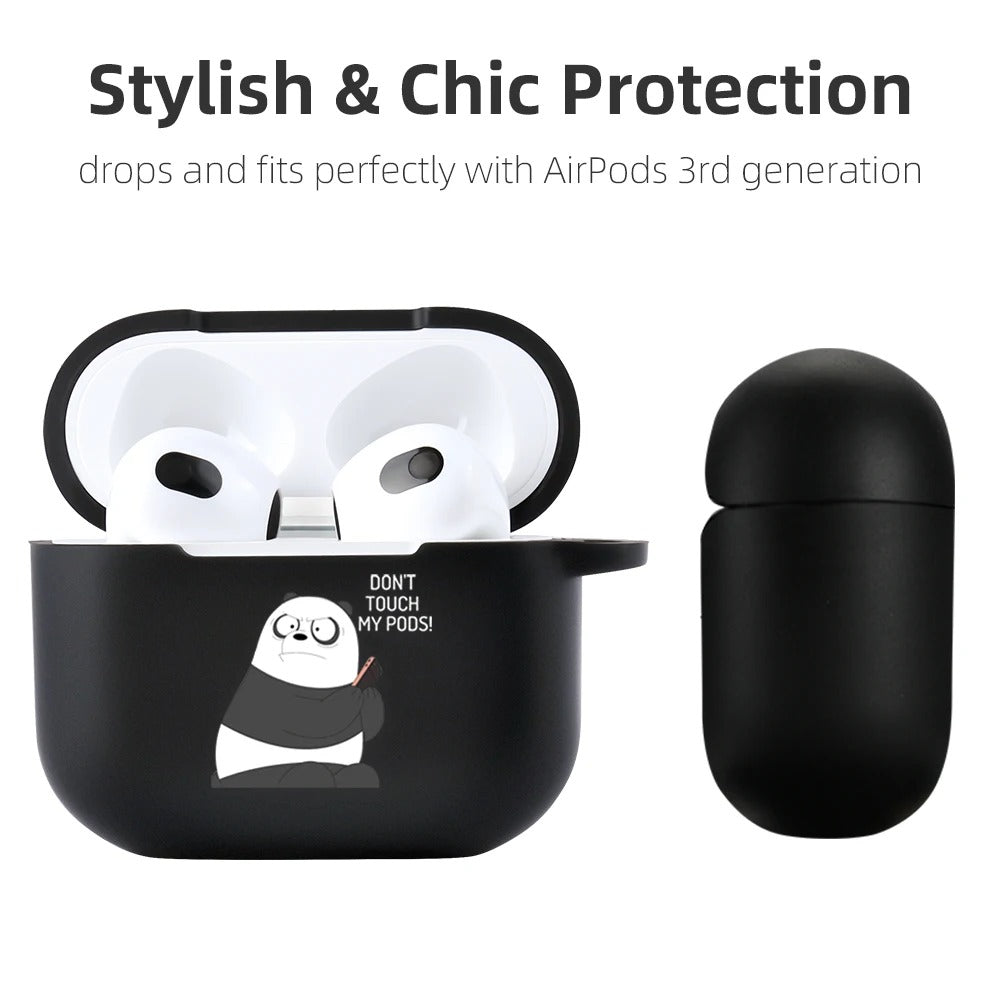 Premium Cute Cartoon Silicone AirPods Case Cover – A, B, C Letters & Fun Designs like Cat, Hearts, Angry Panda, Music Notes, for AirPods Pro 2, Pro, 3, 1/2