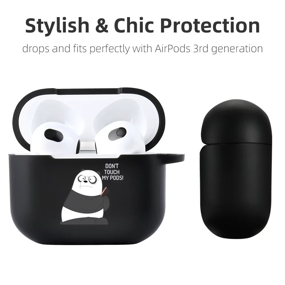 Premium Cute Cartoon Silicone AirPods Case Cover – A, B, C Letters & Fun Designs like Cat, Hearts, Angry Panda, Music Notes, for AirPods Pro 2, Pro, 3, 1/2