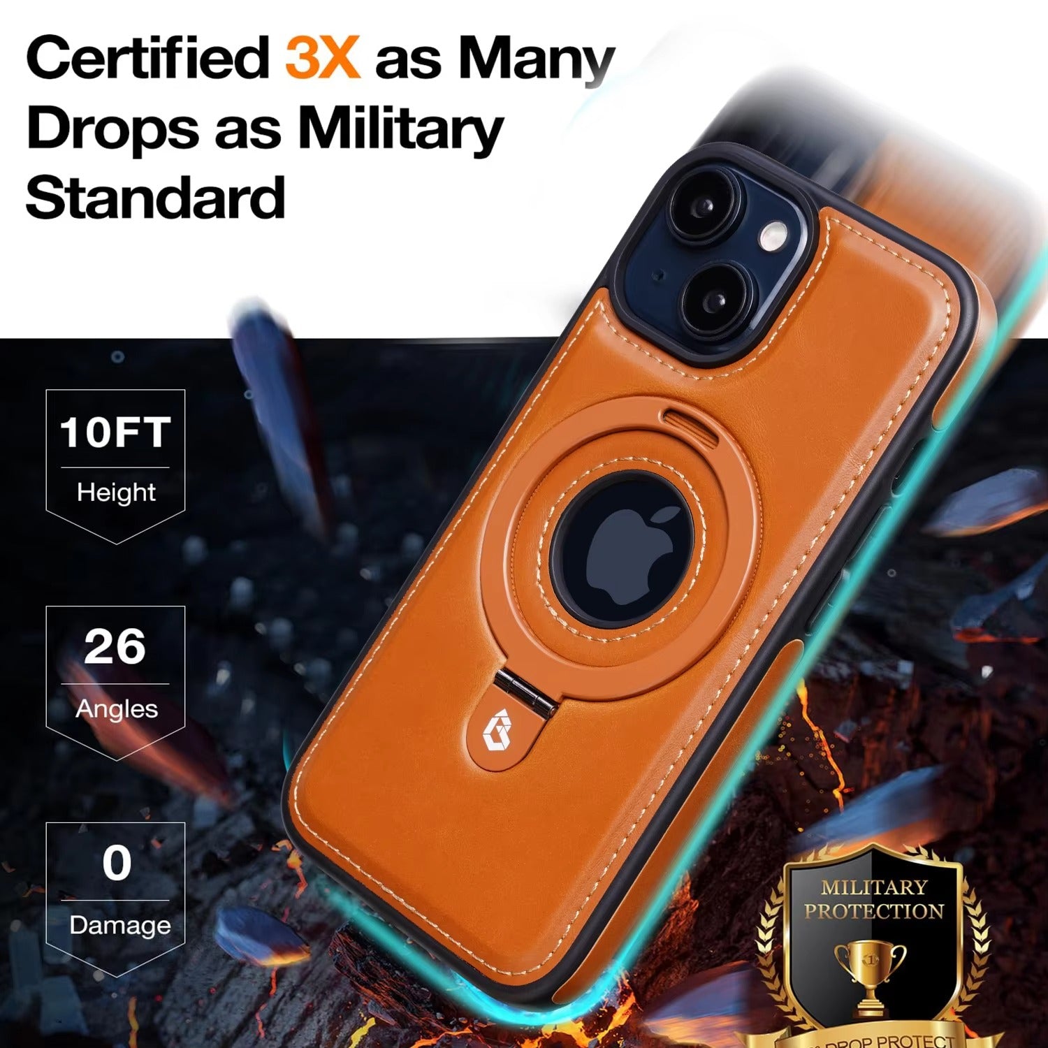 Luxury Leather Apple iPhone Case, MagSafe Compatible, Ultra Thin Magnetic Shockproof Full Protection