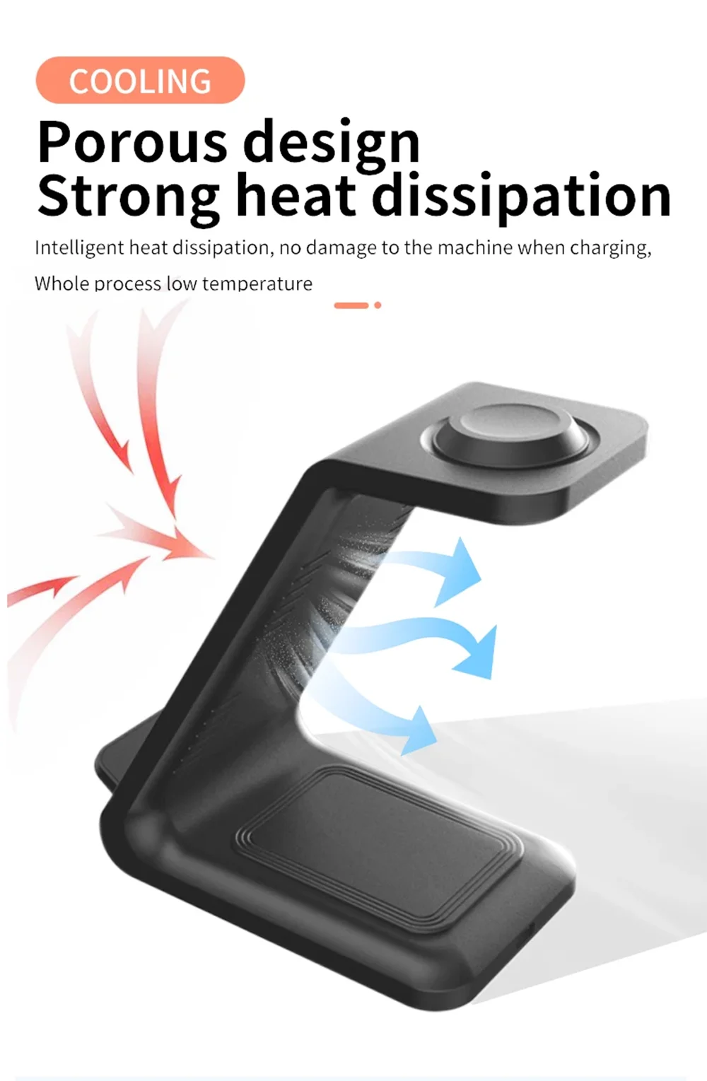 Premium 30W 3 in 1 Wireless Charging Station – Fast Charger Stand for iPhone, Apple Watch, AirPods with Dual Coil Design, Case Friendly & Safe Charging