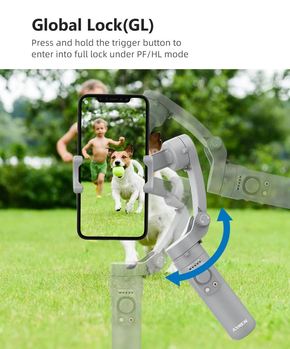 Advanced 3-Axis Smartphone Gimbal Stabilizer – Foldable Handheld Video Rig with Bluetooth, Anti-Shake, Vertical Shooting, for Vlog, YouTube, TikTok Recording