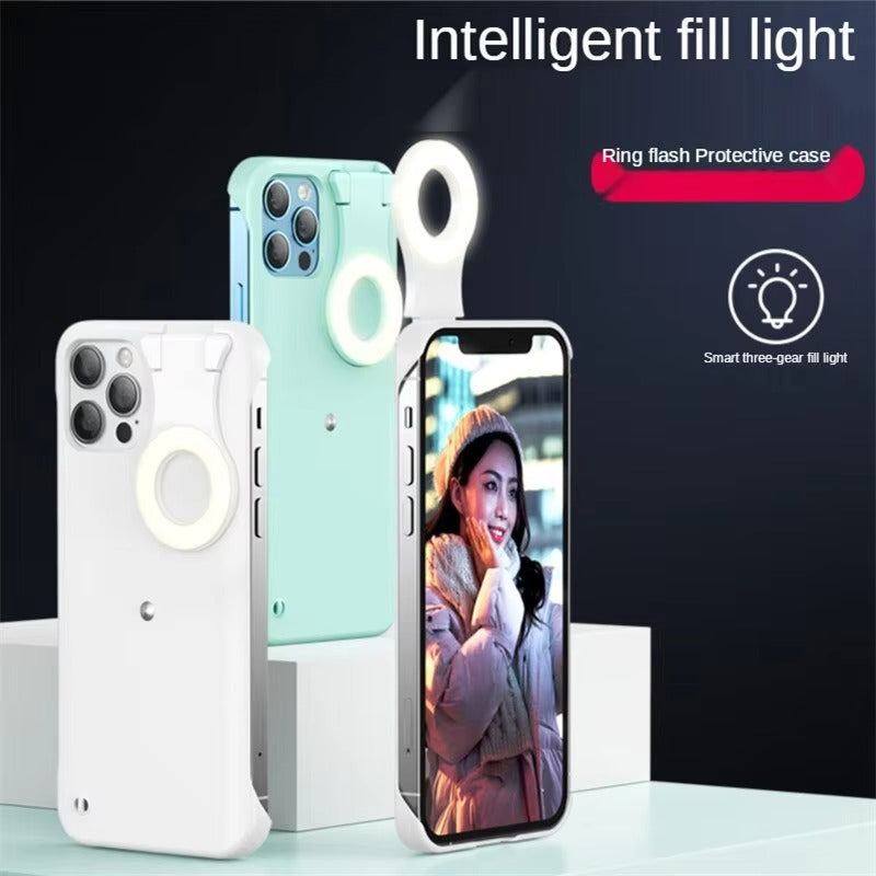 Luxury Apple iPhone Case, MagSafe Compatible, Camera Lens & Screen Protection, Ultra Thin, Shockproof, Magnetic Full All Around Cover – Built-in LED Selfie Ring Light Back Glow Case