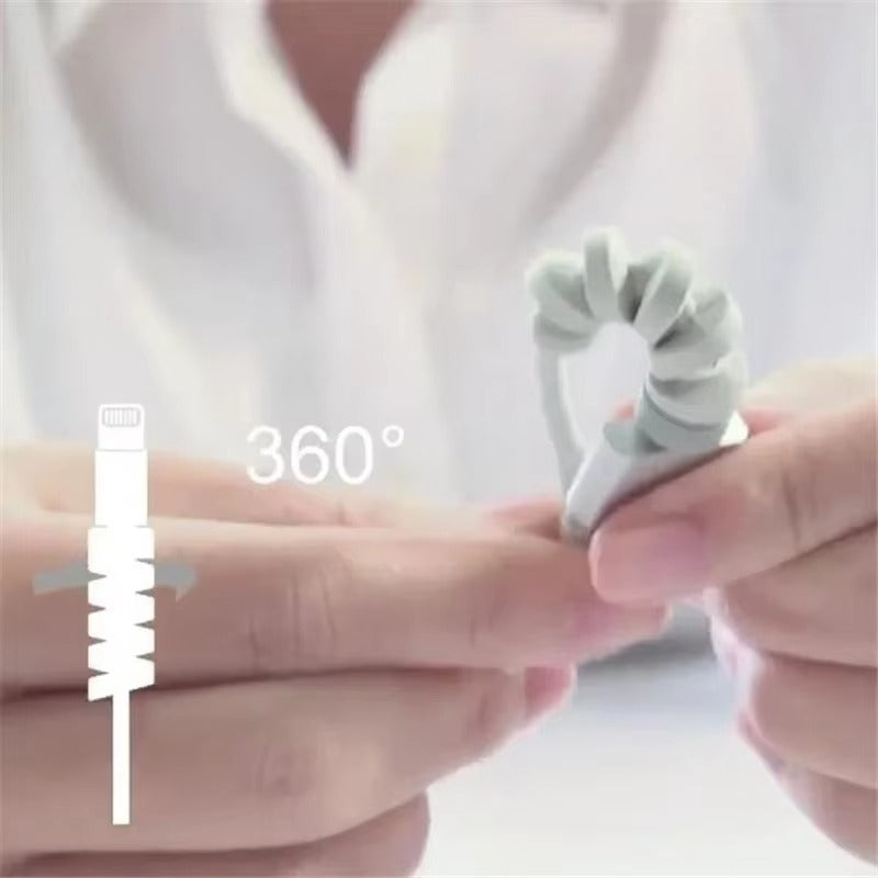 High Quality Cable Protector, 1/12pcs Universal Silicone Spiral Winder – Wire Organizer Cover for iPhone, USB Charger, Data