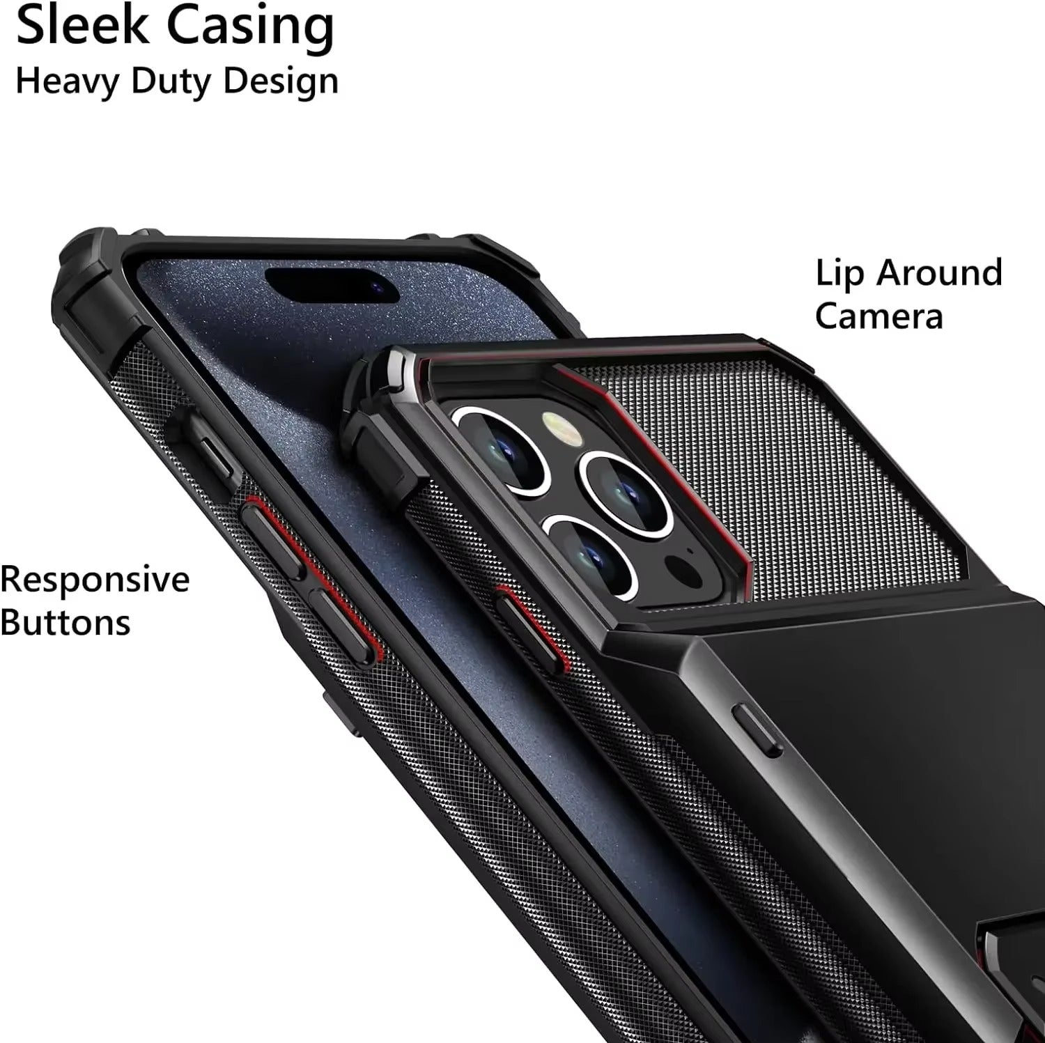 Robust Apple iPhone Case, MagSafe Compatible, Camera Lens and Screen Protection, Ultra Thin, Shockproof, Magnetic, Full All Around Protection, Hidden Wallet Card Cover