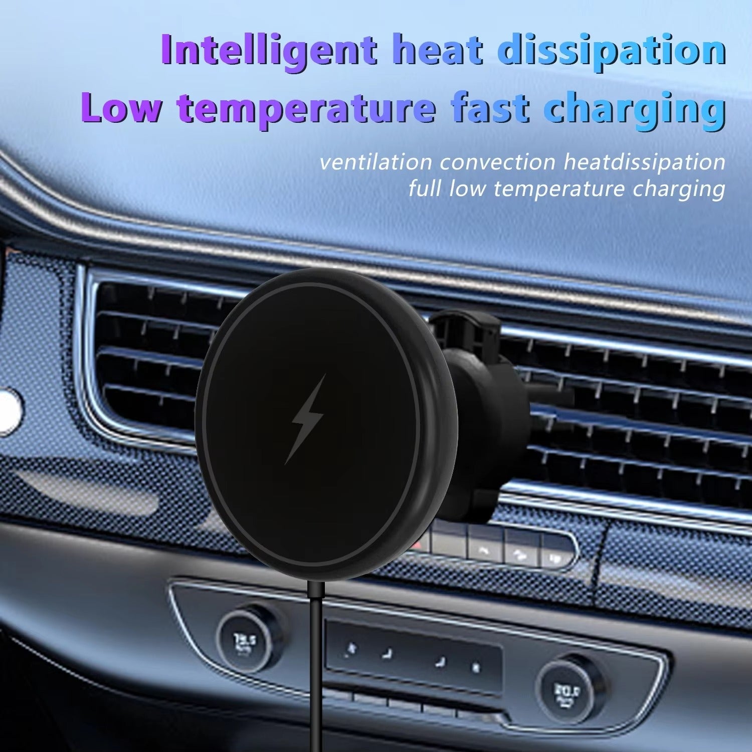 High-Speed 30W Magnetic Wireless Car Charger – Phone Holder Stand with Fast Charging, Dashboard or Vent Mount