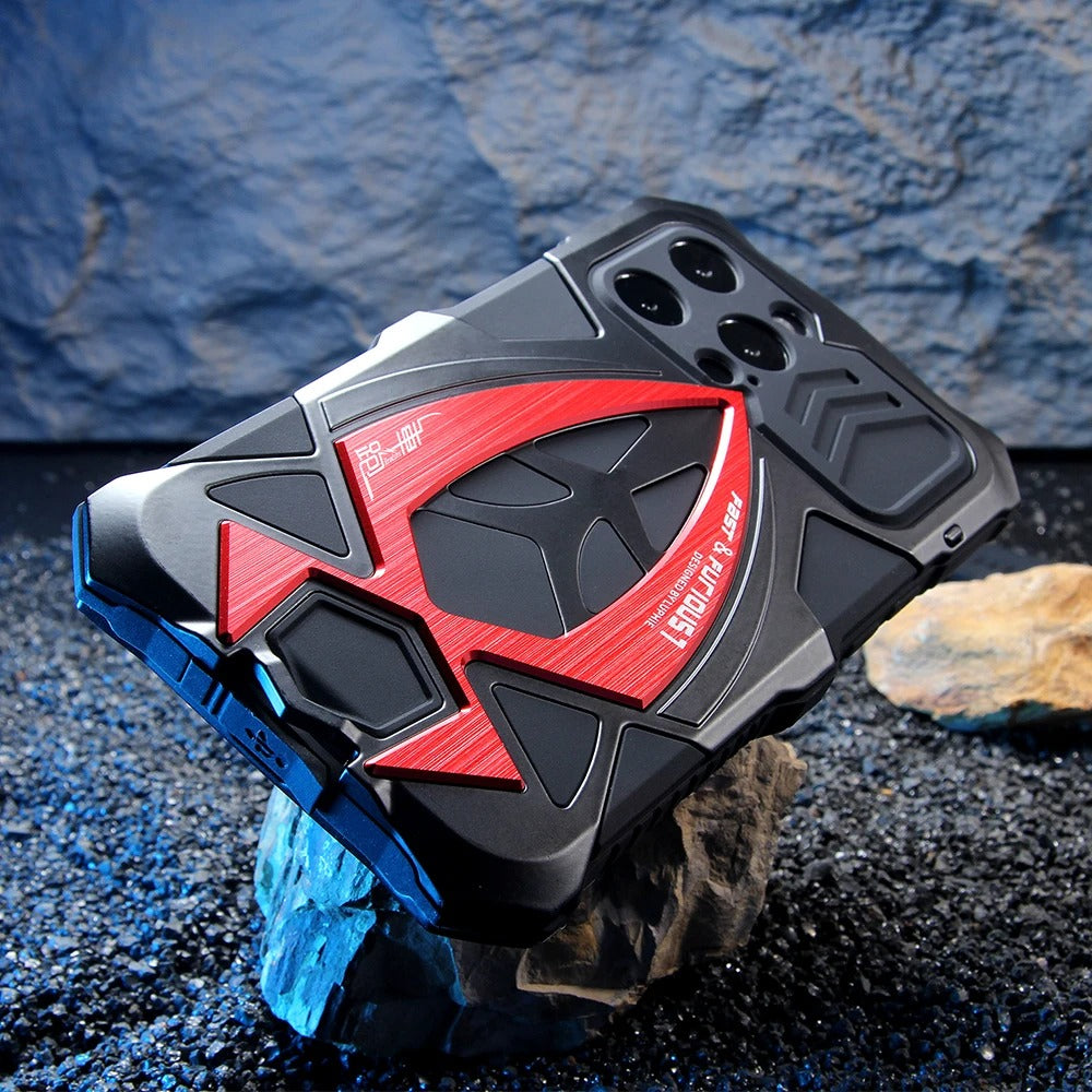 Robust Apple iPhone Case, MagSafe Compatible, Camera Lens & Screen Protection, Ultra Thin, Shockproof, Magnetic Full All Around Cover – 360° Full-Dome Armor Metal Case with Aluminum Bumper & Hybrid Rugged Protection