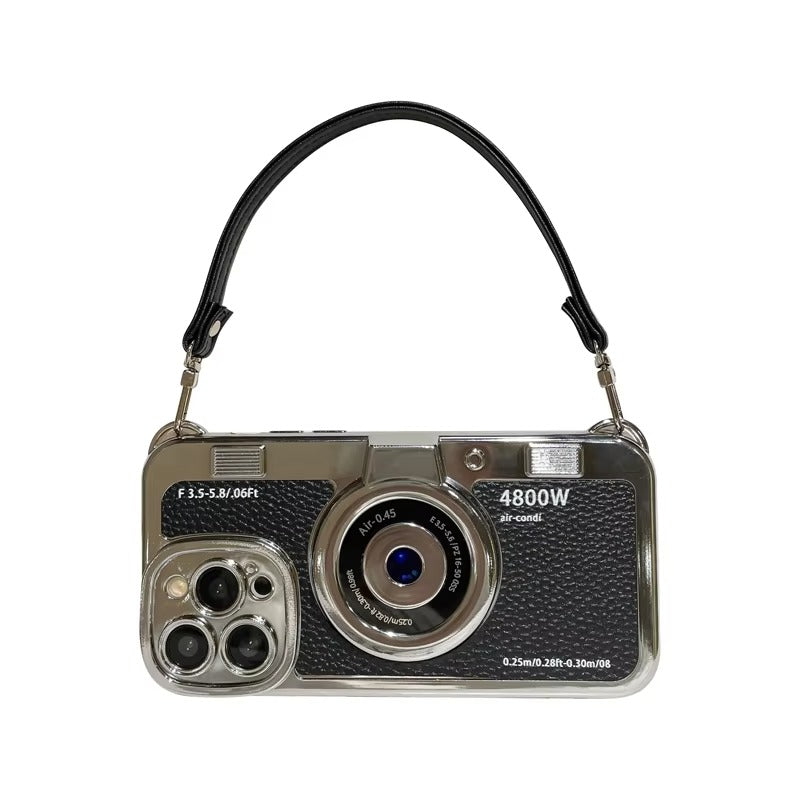 Premium Apple iPhone Case, MagSafe Compatible, Camera Lens & Screen Protection, Ultra Thin, Shockproof, Magnetic Full All Around Cover – Plated Camera Style Case with Lychee Texture & Anti-Fall Leather Rope