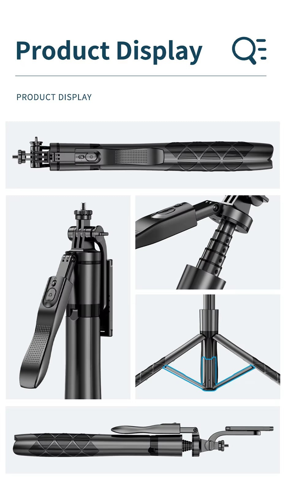 High Quality, Wireless Selfie Stick Tripod – Foldable, Steady Monopod Stand for Apple iPhone, Action Cameras, Live Shooting.