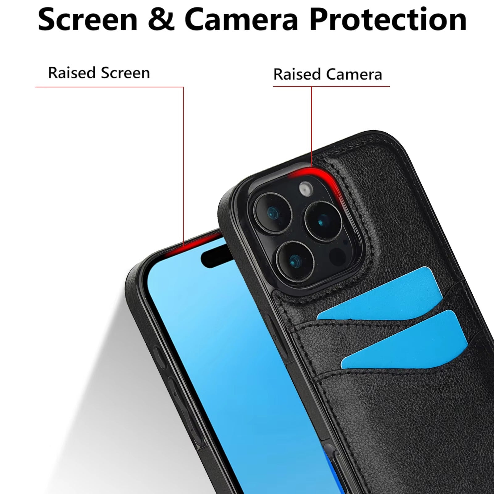 Premium Apple iPhone Case, MagSafe Compatible, Camera Lens and Screen Protection, Ultra Thin, Shockproof, Magnetic, Full All Around Protection, Leather Card Wallet Cover