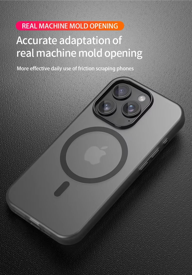 Luxury Apple iPhone Case, MagSafe Compatible, Camera Lens & Screen Protection, Ultra Thin, Shockproof, Magnetic Full All Around Cover – Matte TPU Bumper Case with Wireless Charging Support & Magnetic Snap Fit