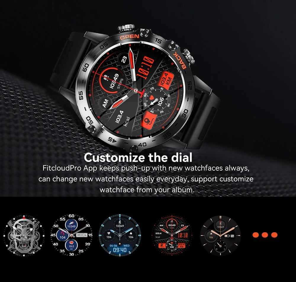 Luxury Bluetooth Call Smartwatch for iPhone – 1.39" Full Touch Fitness Tracker with Steel Band, IP67 Waterproof Health Watch