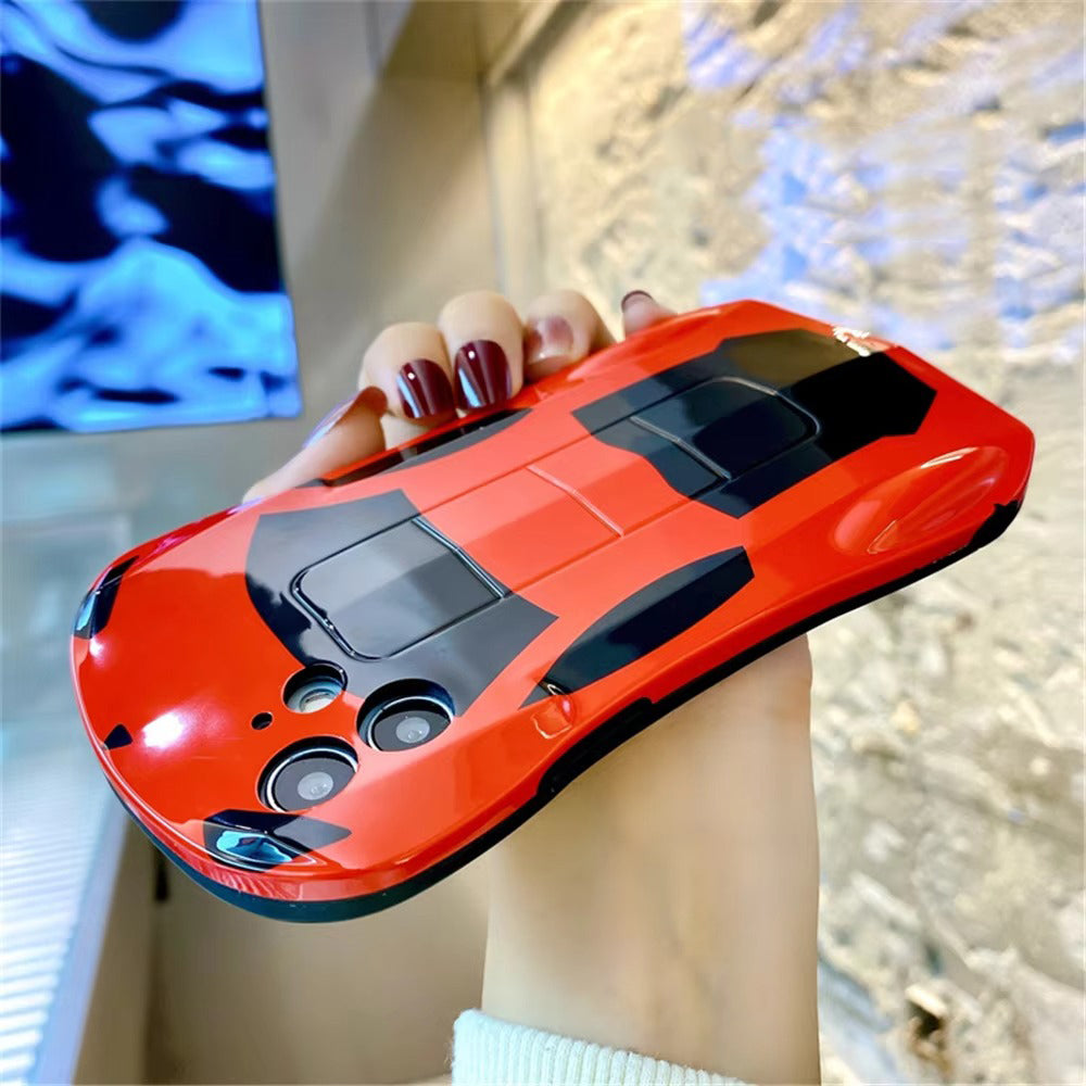 Luxury Apple iPhone Case, MagSafe Compatible, Camera Lens and Screen Protection, Ultra Thin, Shockproof, Magnetic, Full All Around Protection, 3D Sports Car Soft Cover