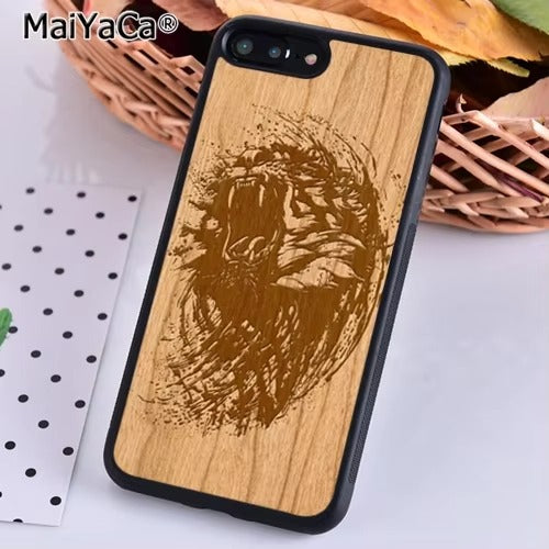 Luxury Apple iPhone Case, MagSafe Compatible, Camera Lens Protection, Magnetic, Full All Around Protection, Bamboo Wood Cover