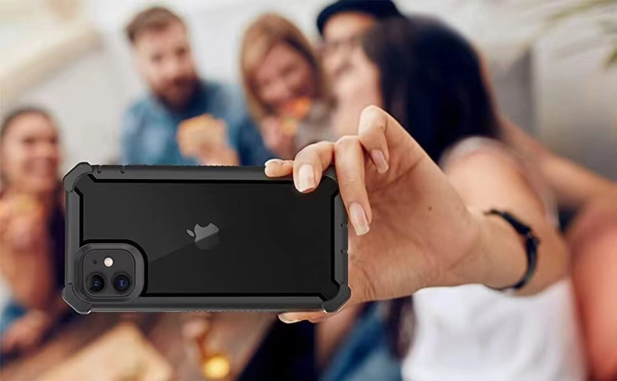 Robust Apple iPhone Case, MagSafe Compatible, Camera Lens & Screen Protection, Ultra Thin, Shockproof, Magnetic Full All Around Cover – Rugged Hybrid TPU Case with Transparent Silicone Back & Hard PC Bumper Frame