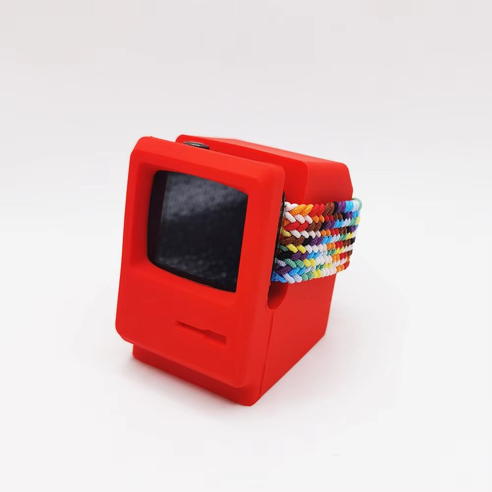 Premium Retro Charging Stand for Smartwatch – Desktop Silicone Dock Holder with Cable Slot, Nightstand Mode Compatible