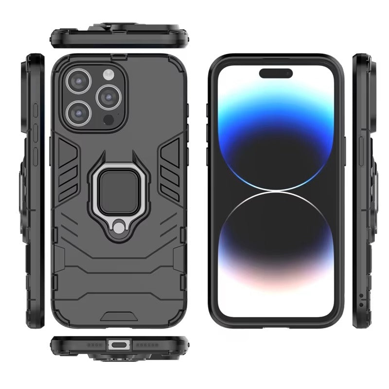 Robust Apple iPhone Case, MagSafe Compatible, Camera Lens and Screen Protection, Ultra Thin, Shockproof, Magnetic, Full All Around Protection, Armor Ring Stand Cover