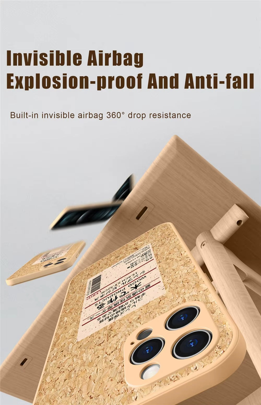 Luxury Apple iPhone Case, MagSafe Compatible, Camera Lens and Screen Protection, Ultra Thin, Shockproof, Magnetic, Full All Around Protection, Cork Wood Soft Cover