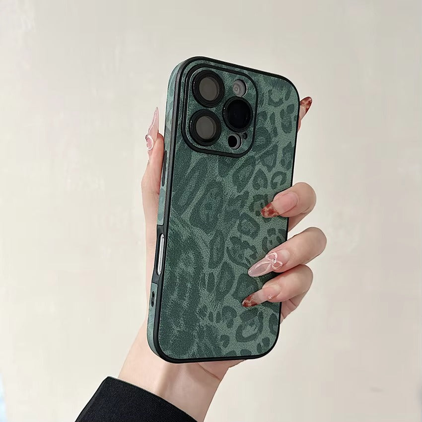 Luxury Apple iPhone Case MagSafe Compatible, Camera Lens & Screen Protection, Ultra Thin Shockproof Magnetic Full All Around Protection Cover with Wrist Strap & Leopard Design