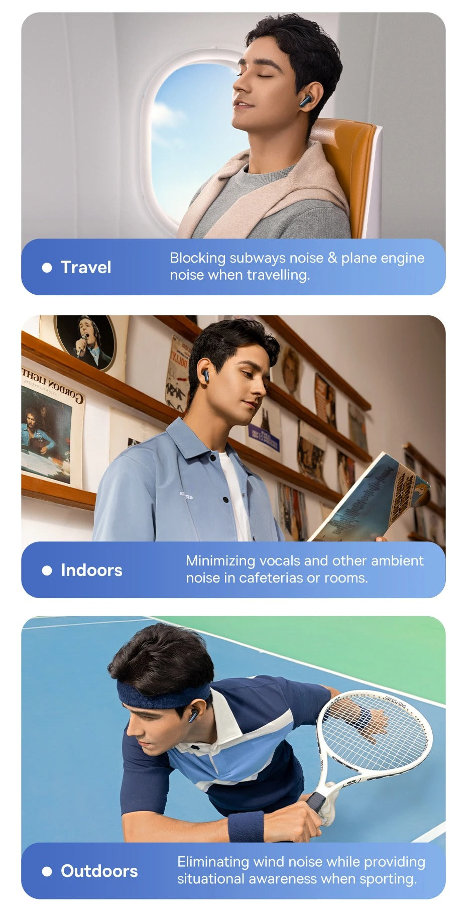 Luxury Noise Cancelling Bluetooth Earbuds for iPhone – Wireless ANC Headphones , -48dB Deep Noise Reduction for Calls & Music