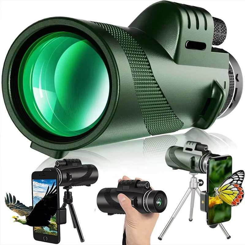 High Quality Portable Zoom HD Telescope – Foldable 5000M Long-Range Mini Monocular for Hunting, Sports, Camping
