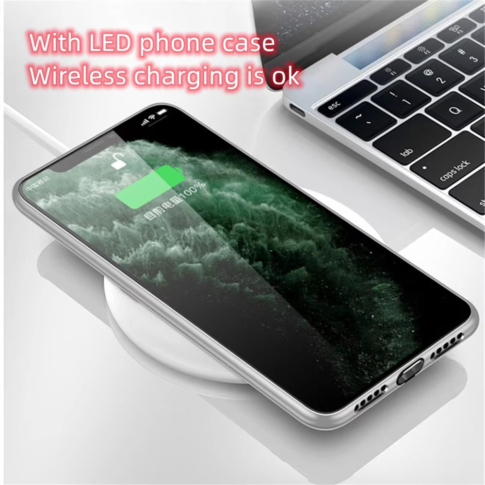 Premium Apple iphone Case, LED Flash, Sound Reactive, Shockproof, Ultra Thin, Full Body Protection, Golden Dragon Luminous Glass Cover