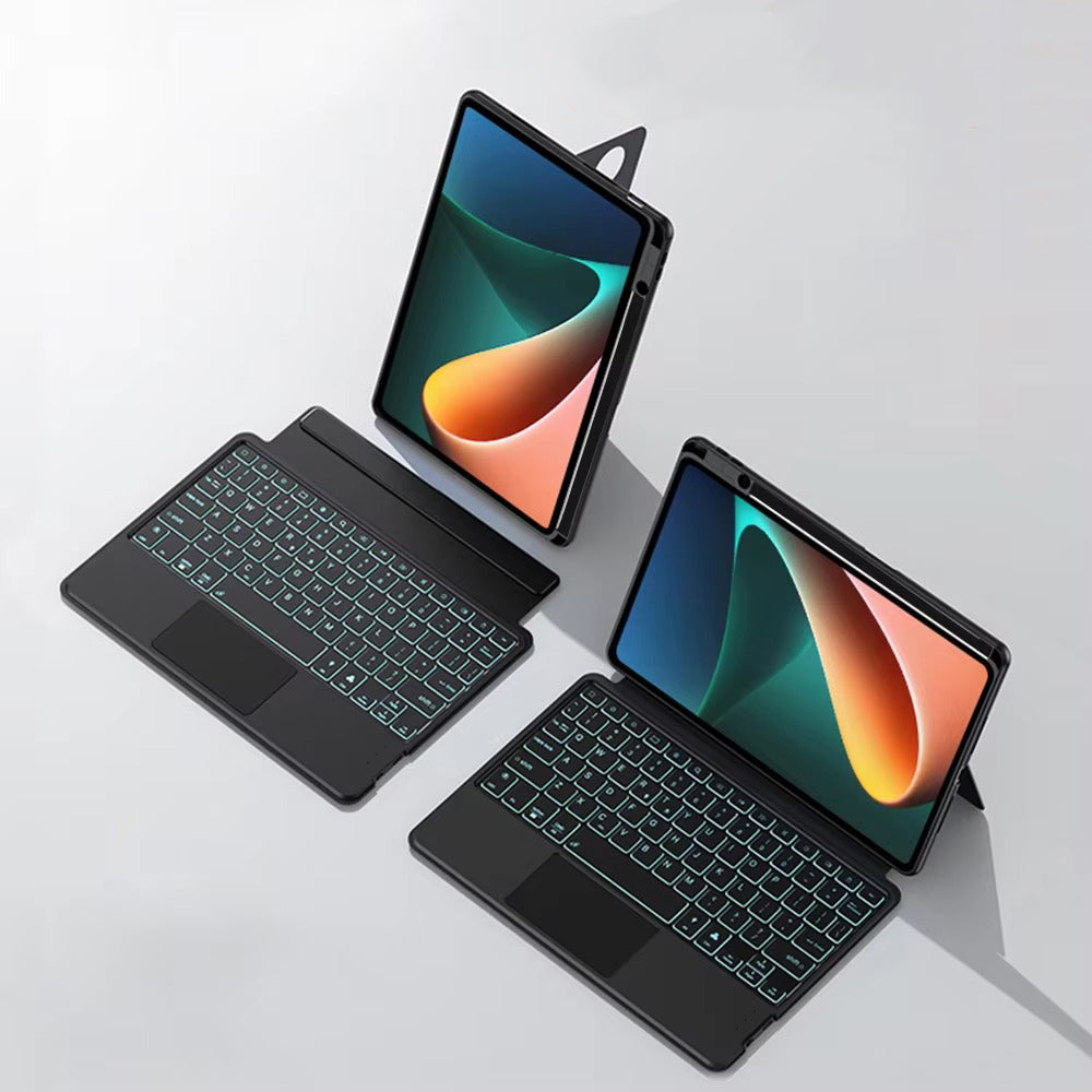 Premium Bluetooth Keyboard Case for Tablet – Magnetic Detachable Backlit Keyboard with Multi-Touch Trackpad, Type-C Fast Charging, Adjustable Angle & 360° Protection
