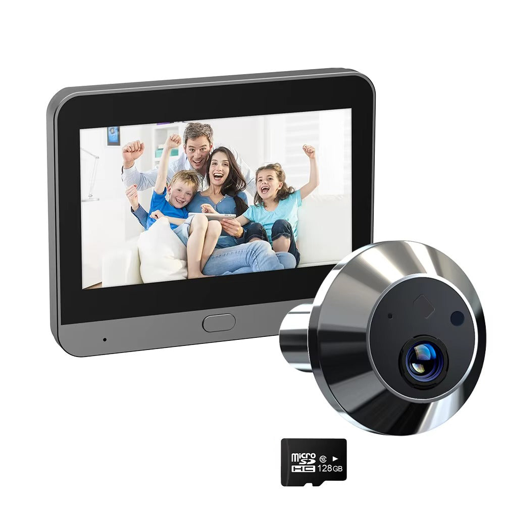 High Quality Smart Door Viewer for iPhone, 3MP WiFi Peephole Camera, Battery-Powered PIR Motion Sensor with 140° Wide Angle