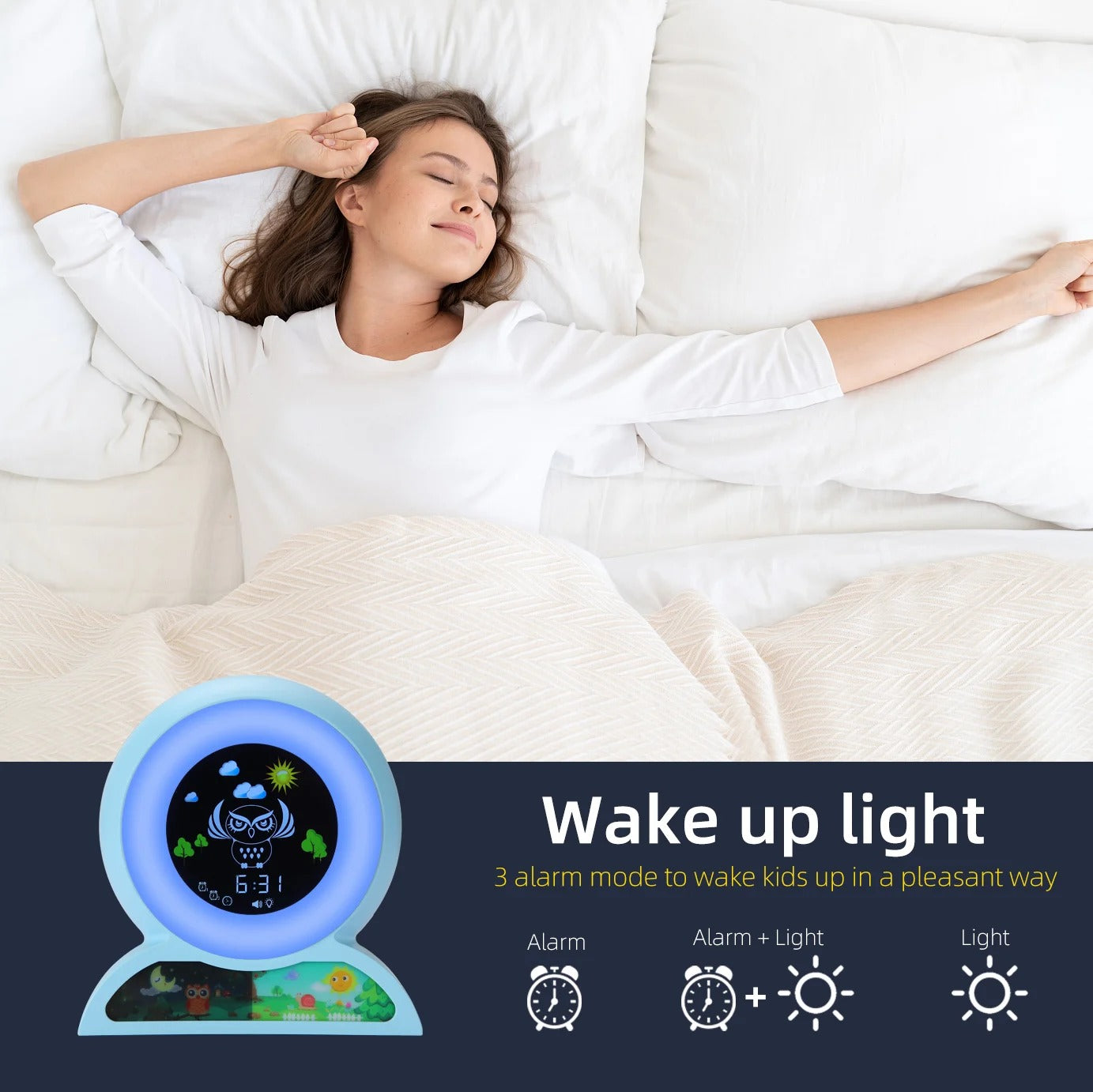 Premium Kids Sleep Training Alarm Clock – Cute Animal Digital Wake Up Night Light with Snooze, Color Changing, Music, Temperature Display