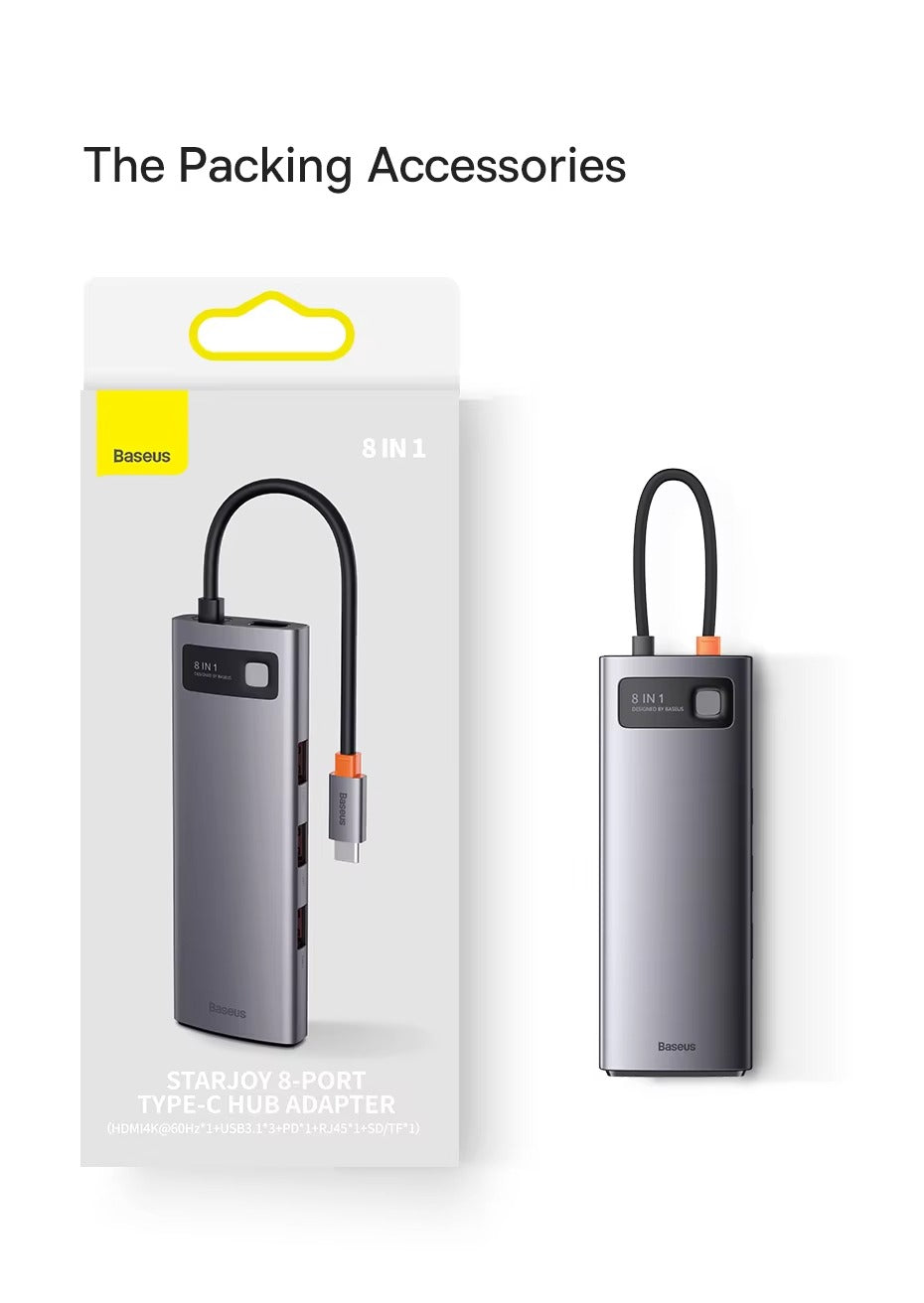 High Quality USB-C Hub Adapter – Type-C to HDMI, USB 3.1, 10Gbps, RJ45 Ethernet, Laptop, Tablet, USB-C Devices