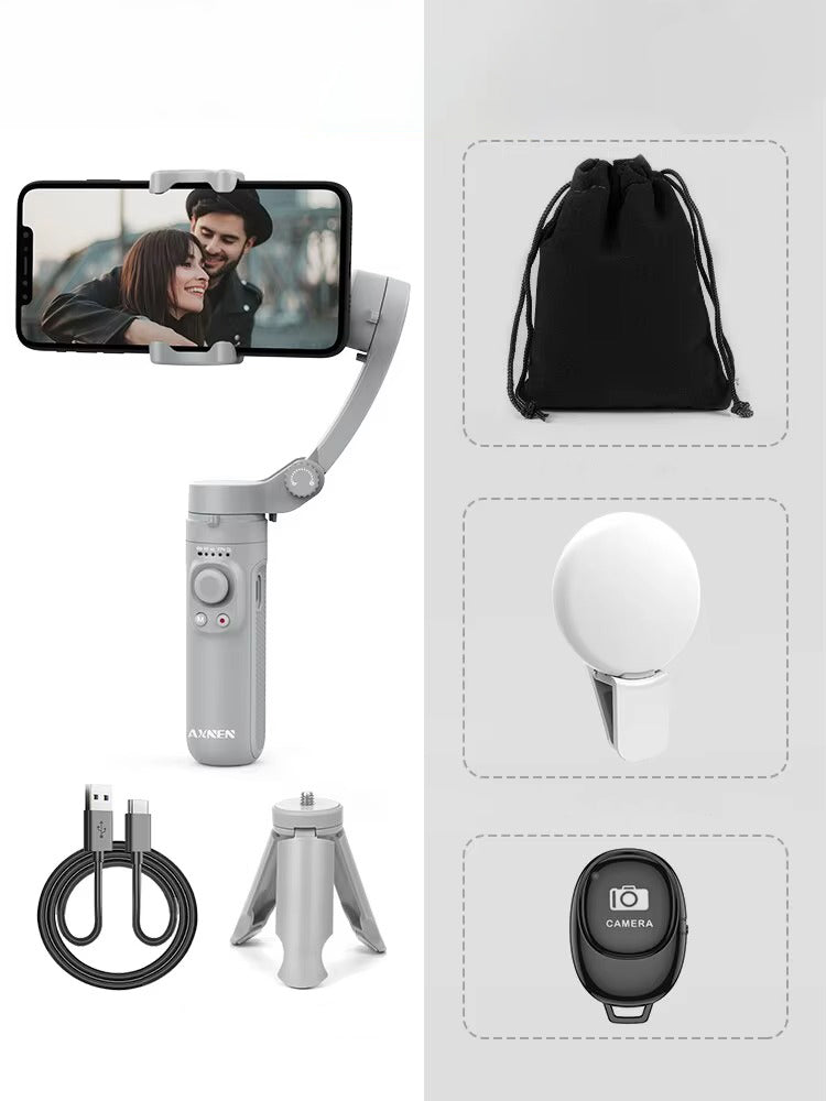 Advanced 3-Axis Smartphone Gimbal Stabilizer – Foldable Handheld Video Rig with Bluetooth, Anti-Shake, Vertical Shooting, for Vlog, YouTube, TikTok Recording
