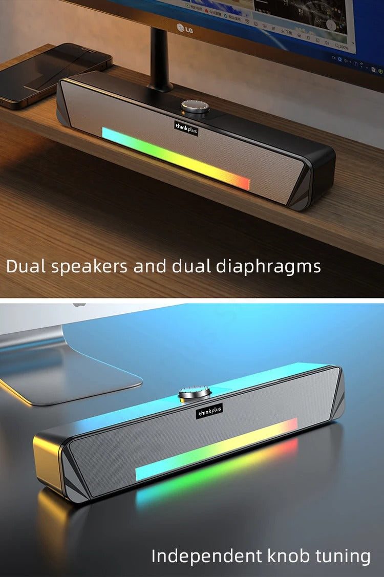 Luxury Bluetooth Speaker with RGB Lights for iPhone & Mac – Dual Stereo Subwoofer with Surround Sound, Loud Wireless Audio